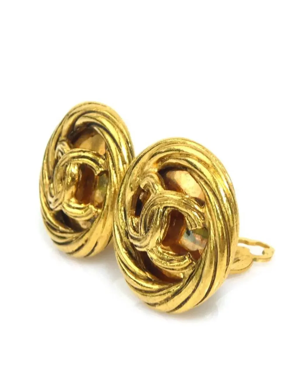 Auth Chanel Vintage Cc Logo Clip On #303074C31B